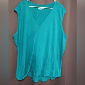 Ava Viv Women's Plus Size 2X blue/green Lightweight sleeveless top